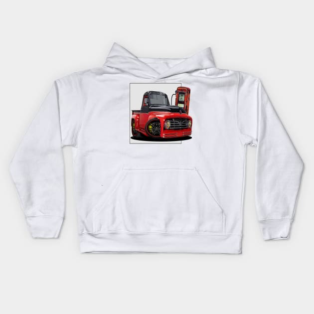 Fill-er Up - 1955 Ford F100 Pickup Truck Kids Hoodie by Wilcox PhotoArt